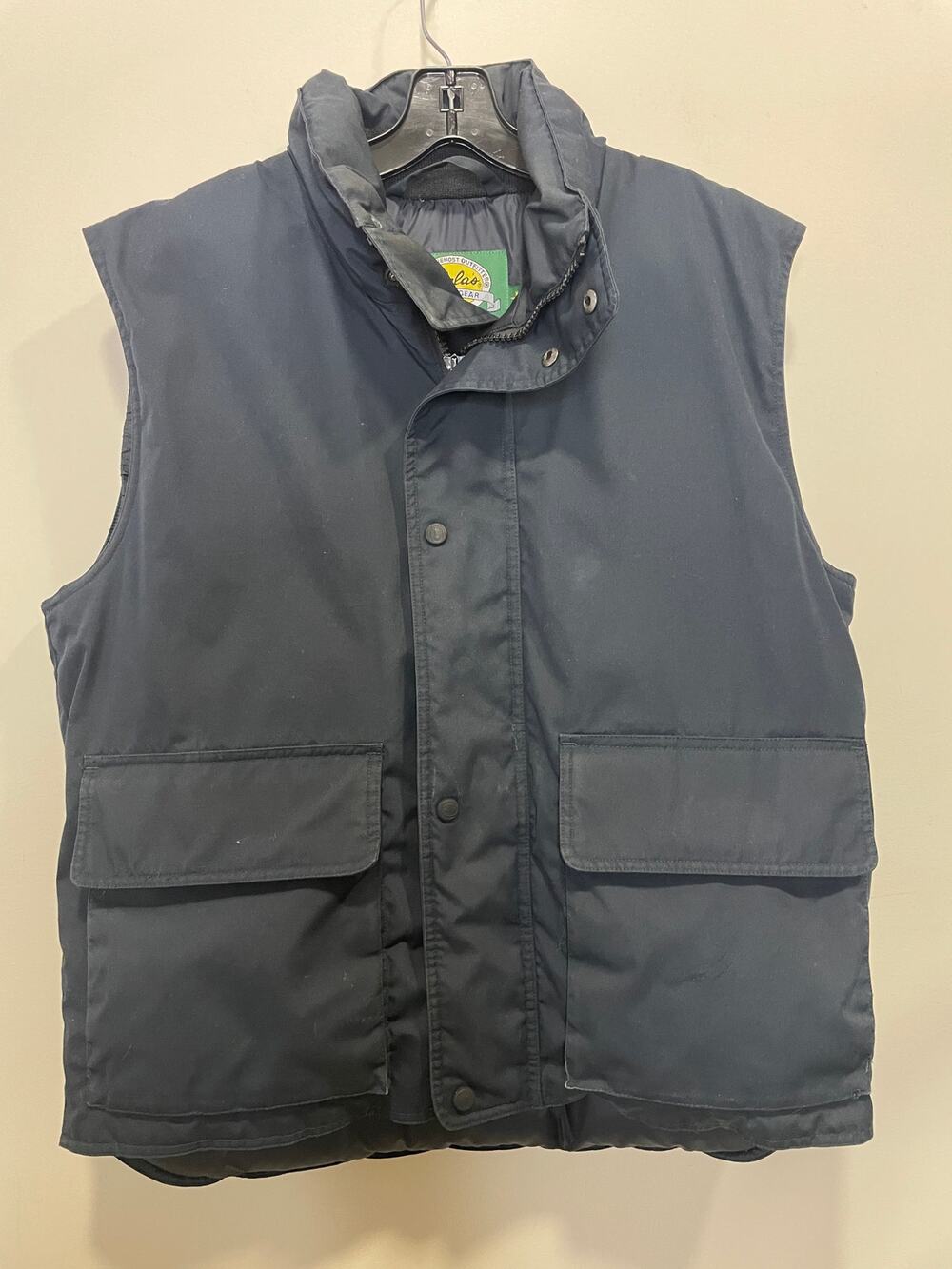 Vtg Cabela's Men Med Premier Northern Goose Down Puffer Vest Navy